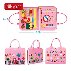 Lovely Pink Montessori Activity Learning Felt Busy Board Book For Kids W12D525