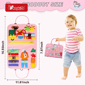 Lovely Pink Montessori Activity Learning Felt Busy Board Book For Kids W12D525